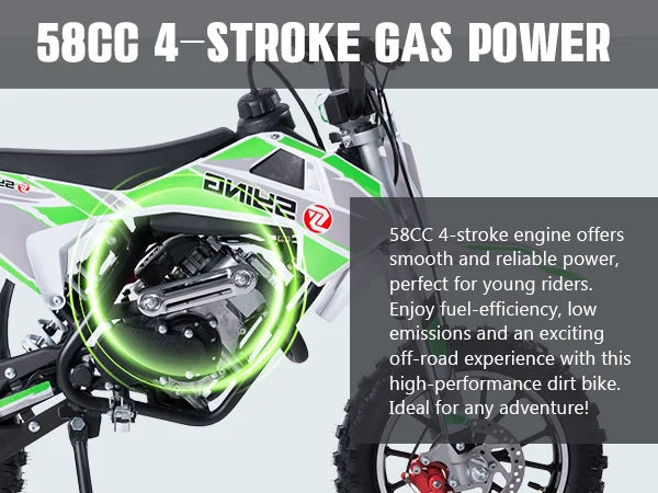 58CC Off-Road Mini Motorcycle for Kids 4-Stroke Pit Bikes Gas Powered Motorcycle Gift for Children Dirt Bike Pull Start