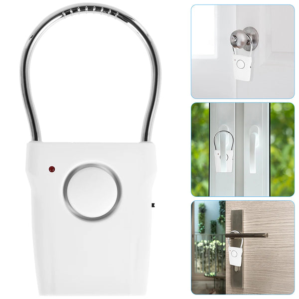 Door Handle Alarm 110dB Door Security Alarm with Adjustable Settings Portable Alarm Equipment Battery Operated for Home