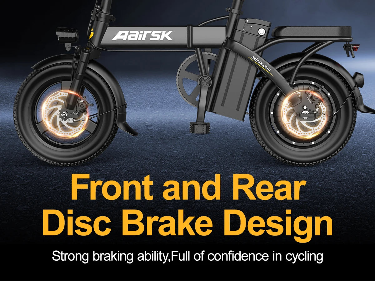 750W Foldable Electric Bike – 48V 15Ah Battery, 14-Inch Tires & LCD Display