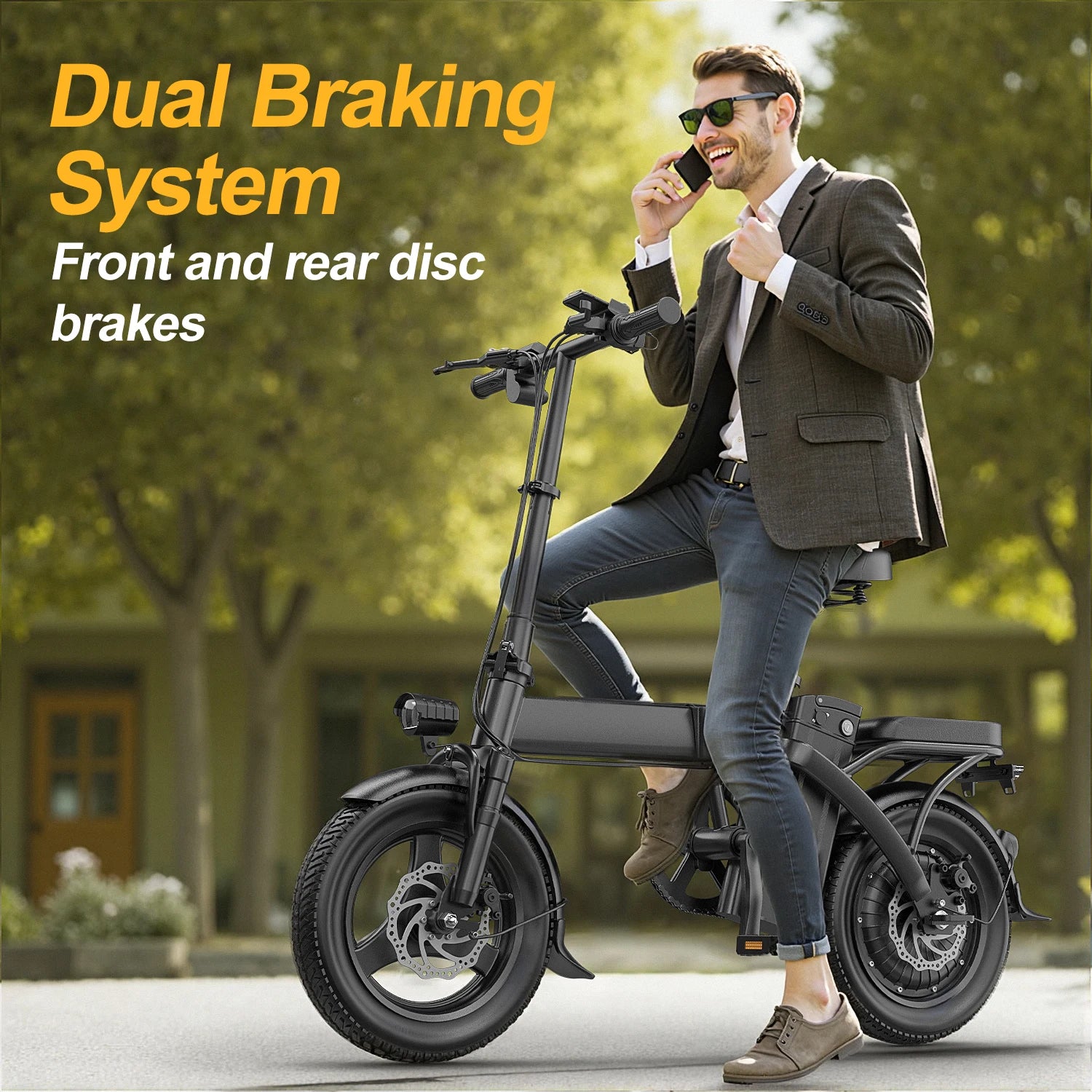 750W Foldable Electric Bike – 48V 15Ah Battery, 14-Inch Tires & LCD Display