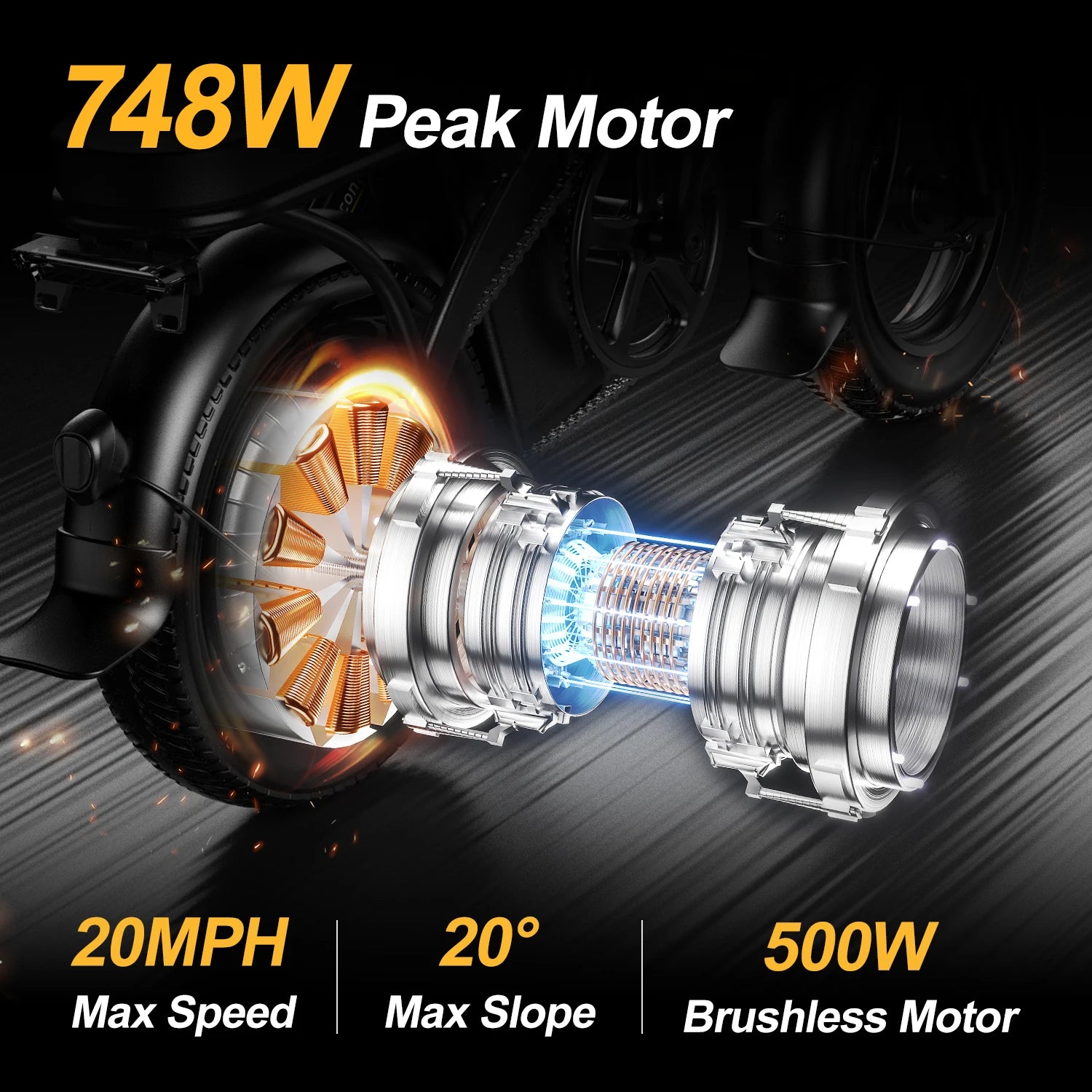 750W Foldable Electric Bike – 48V 15Ah Battery, 14-Inch Tires & LCD Display