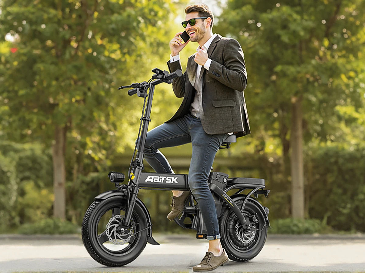 750W Foldable Electric Bike – 48V 15Ah Battery, 14-Inch Tires & LCD Display