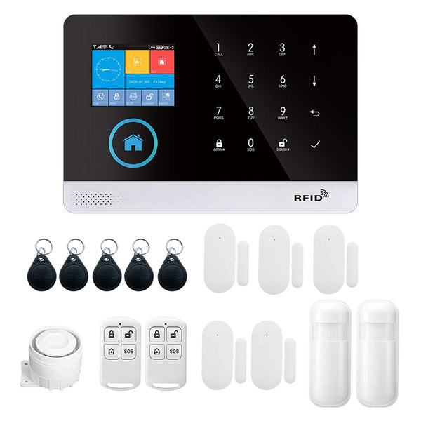 Smart Home Alarm System For Home Burglar Security 433MHz GSM Home Alarm Wireless WiFi Alarma Tuya App For Alexa Google Home