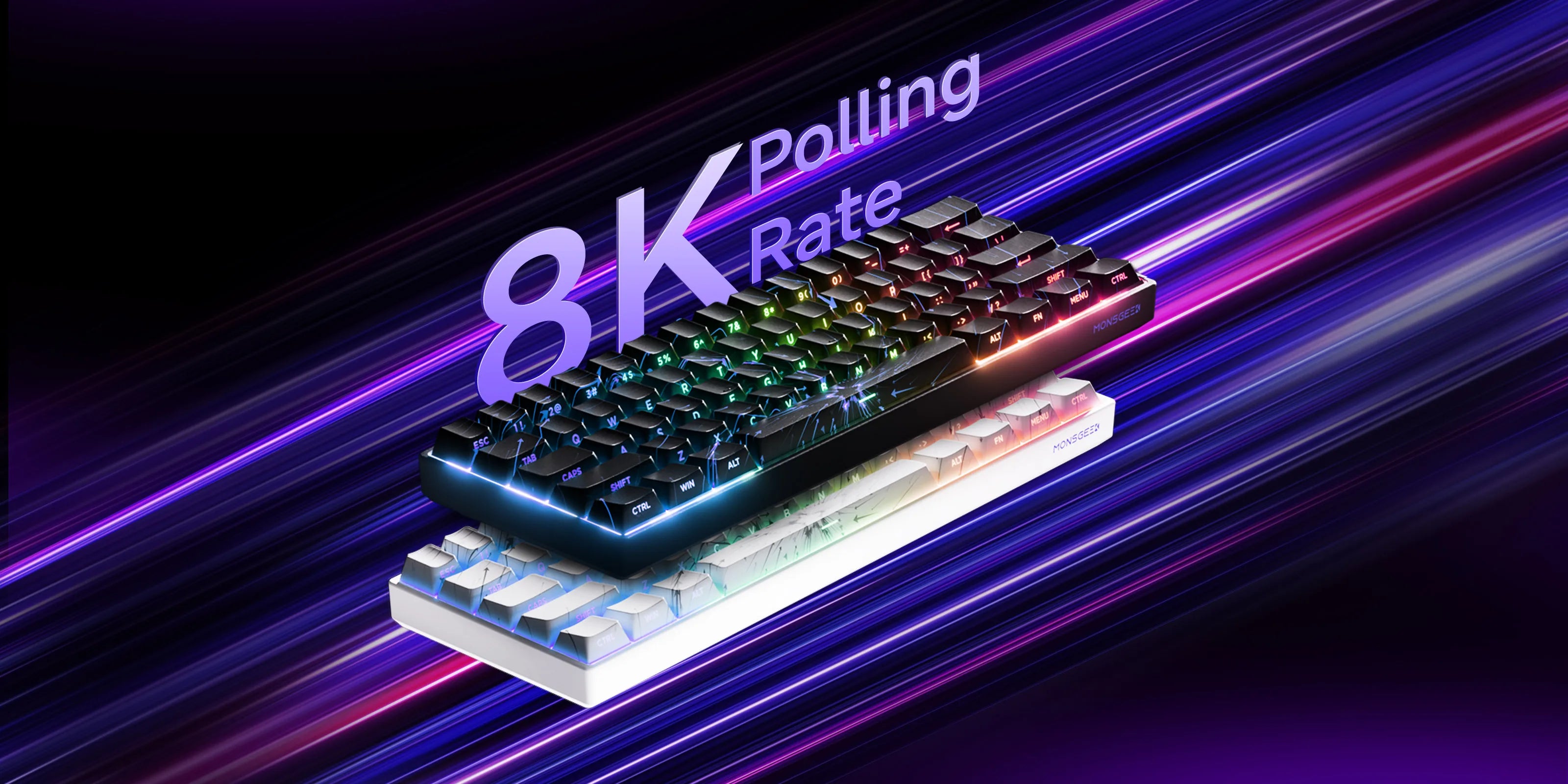 MonsGAkkoeek FUN60 Mechanical Keyboard Magnetic Switch 60% Gaming Keyboards Rapid Trigger 0.01mm 8K ARGB HE/TMR Custom Keyboard