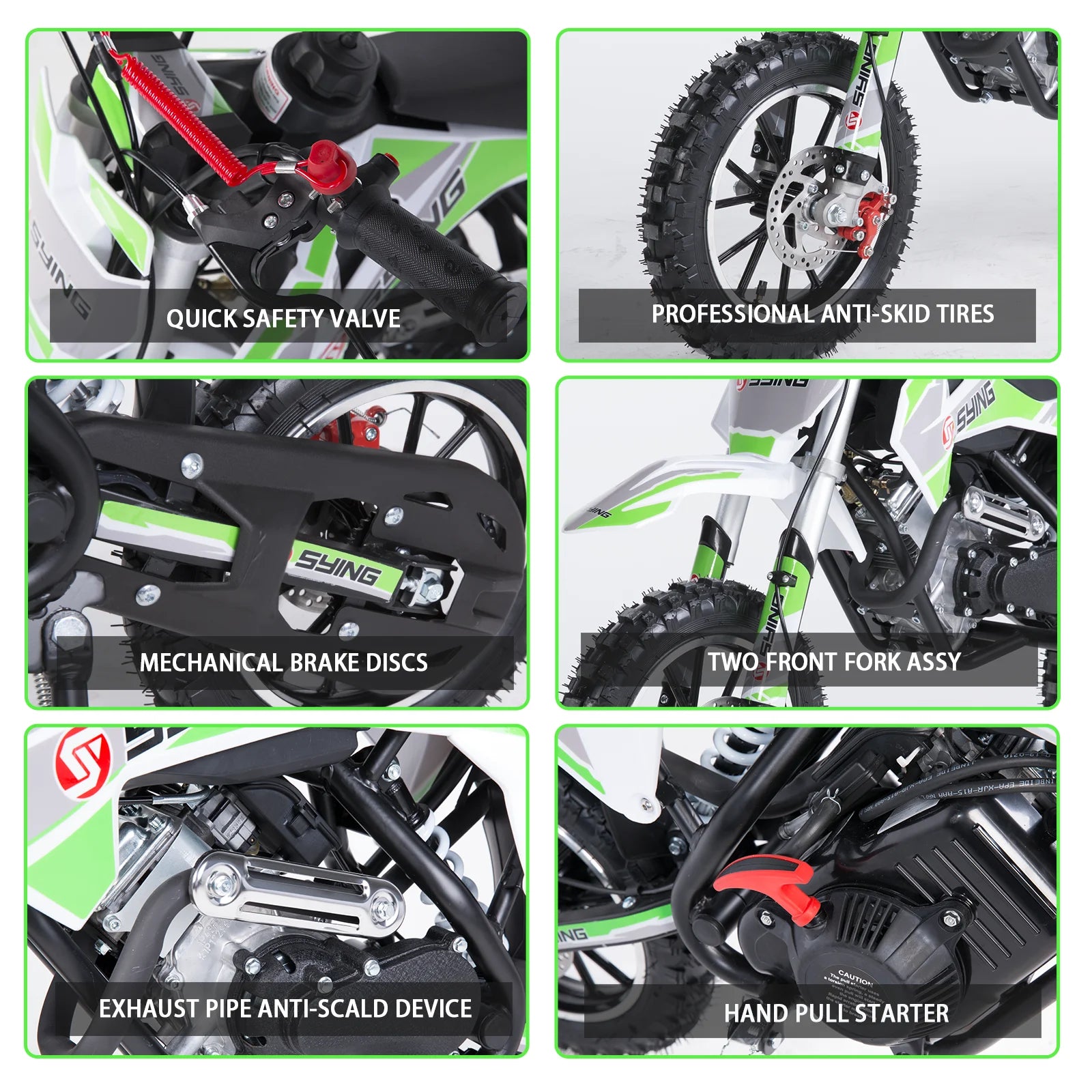 58CC Off-Road Mini Motorcycle for Kids 4-Stroke Pit Bikes Gas Powered Motorcycle Gift for Children Dirt Bike Pull Start