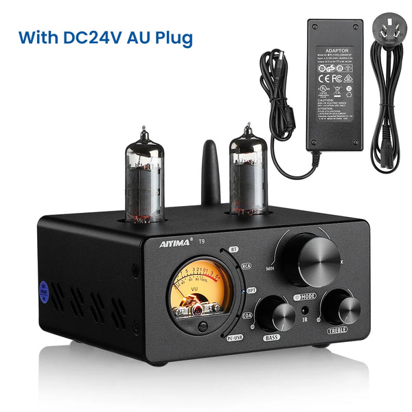 AIYIMA Audio T9 HiFi Bluetooth 5.0 Vacuum Tube Amplifier USB DAC Stereo Amplificador COAX OPT VU Meter Amplifier Speaker Amplify