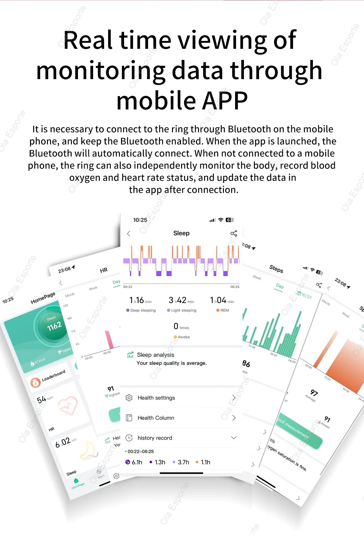 Smart Ring Newest Intelligent Wearable Device For Men Women Bluetooth Heart Rate Sleep Health Monitor Waterproof for IOS Android