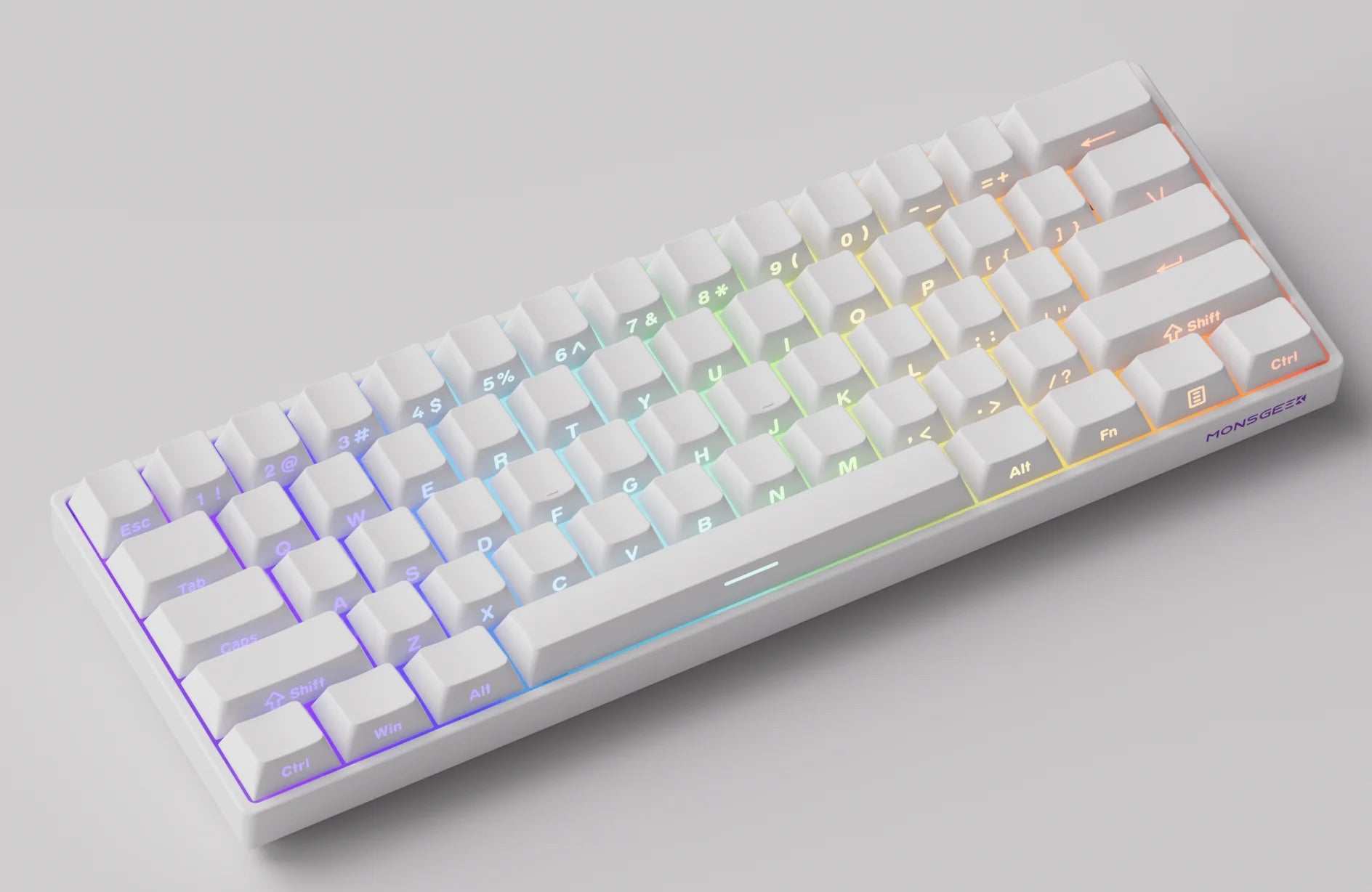 MonsGAkkoeek FUN60 Mechanical Keyboard Magnetic Switch 60% Gaming Keyboards Rapid Trigger 0.01mm 8K ARGB HE/TMR Custom Keyboard