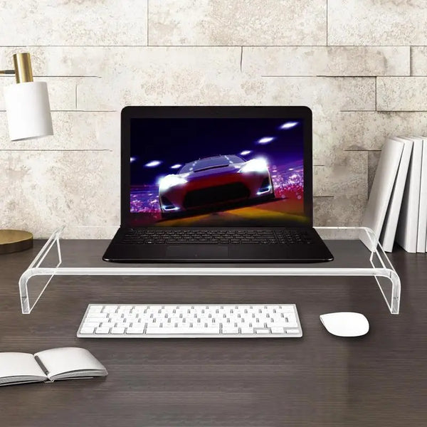 Acrylic Monitor Stand Riser Clear Computer Monitor Heighted Base Keyboard Laptop Bracket For Desktop Laptop PC Computer