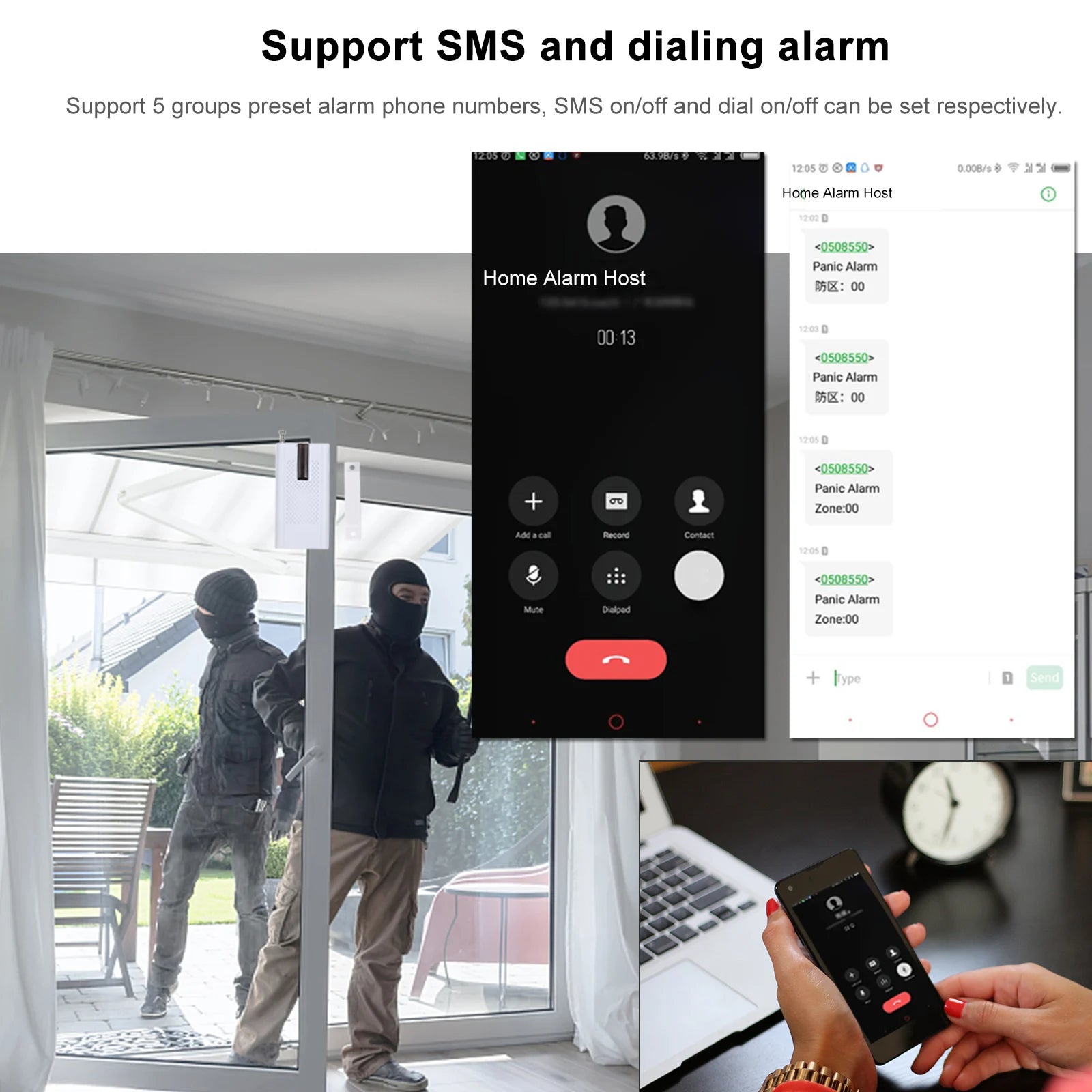 433MHz Wireless WIFI + GSM Auto-dial Alarm Security System LCD Display Door Sensor PIR Motion Sensor Phone APP Remote Control