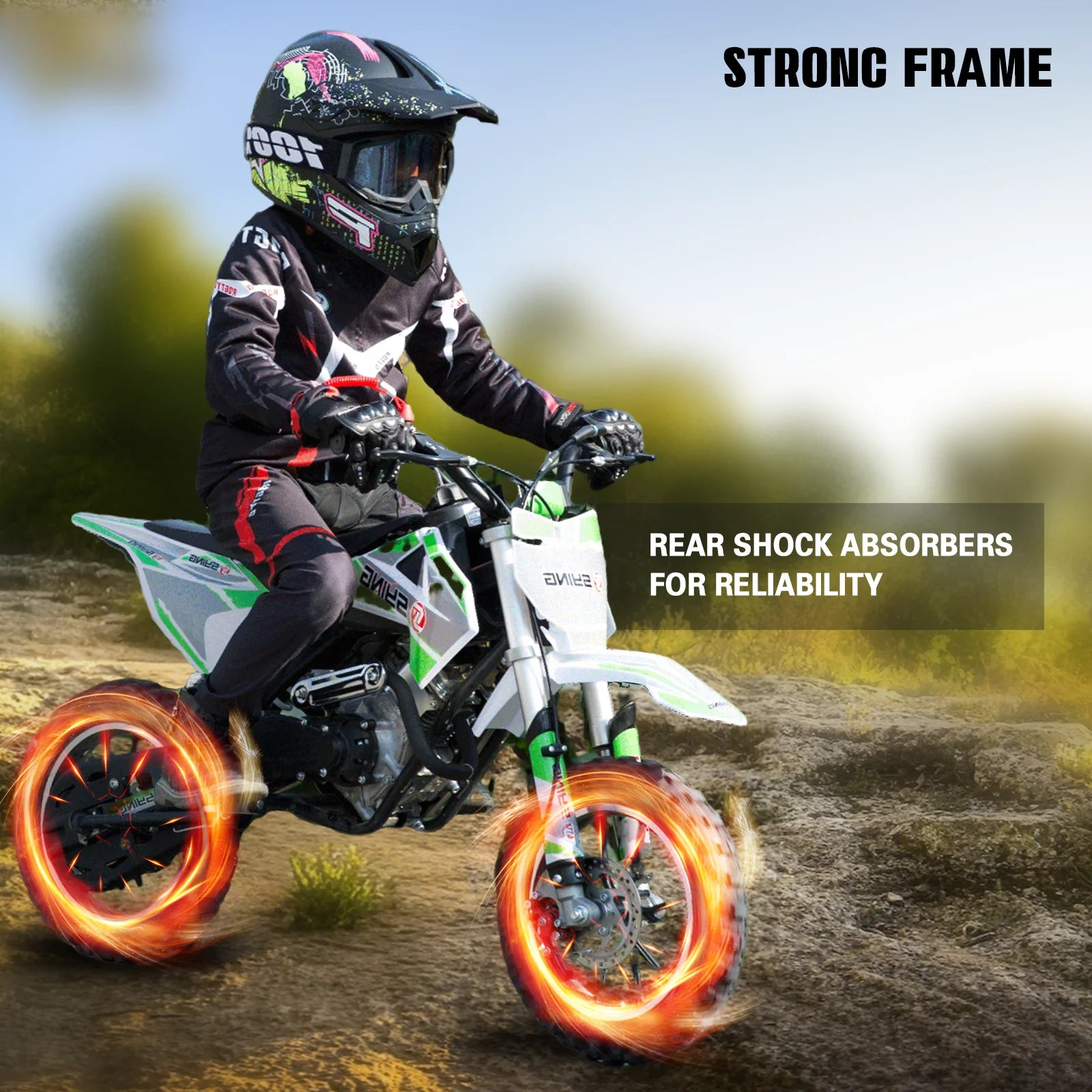 58CC Off-Road Mini Motorcycle for Kids 4-Stroke Pit Bikes Gas Powered Motorcycle Gift for Children Dirt Bike Pull Start
