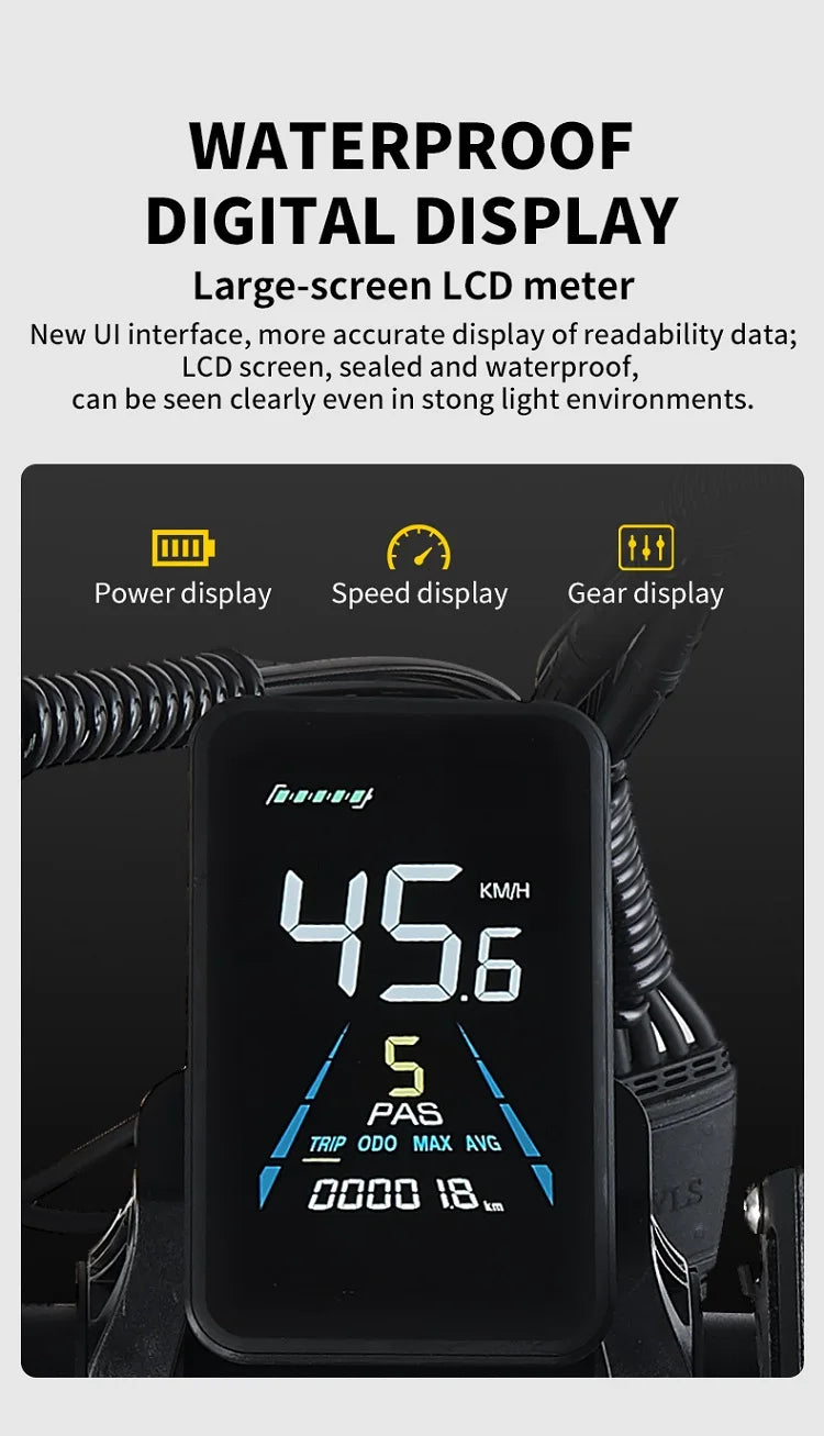 HAHOO H20 20 inches adult electric mountain bike 2000W brushless motor 48V 60Ah ebike dual suspension off road tyre bicycle