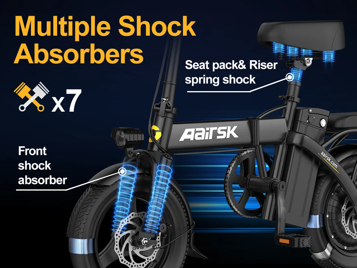 750W Foldable Electric Bike – 48V 15Ah Battery, 14-Inch Tires & LCD Display